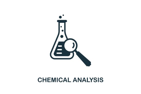 Chemical Analysis Icon: A Monochrome Marvel for Modern Design Projects