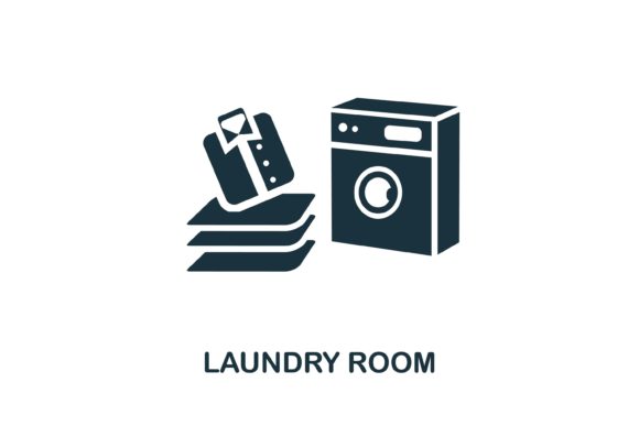 Laundry Room Icon: Simple Design for Diverse Uses